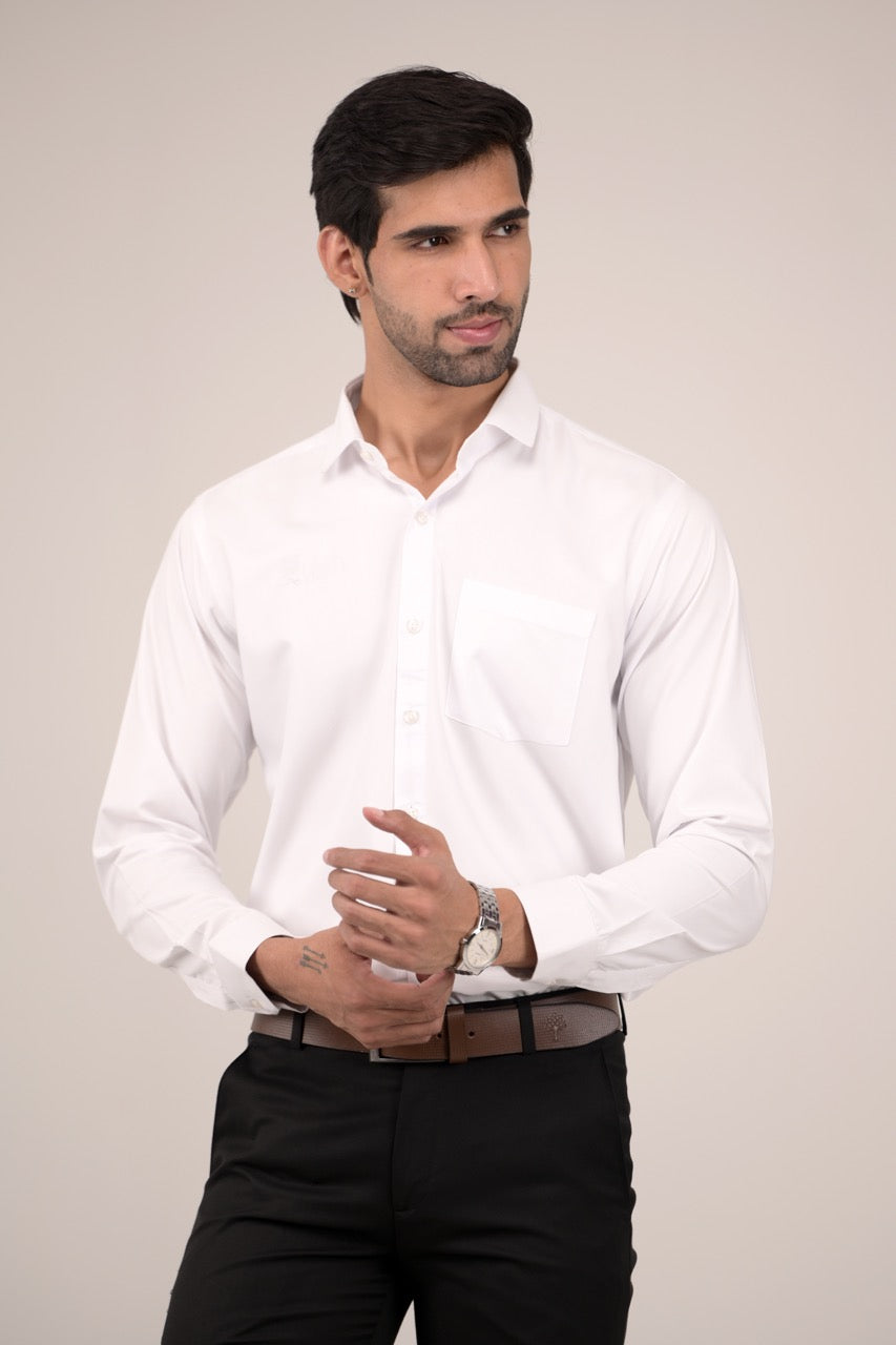 Full Sleeve Men's Formal Shirt - White