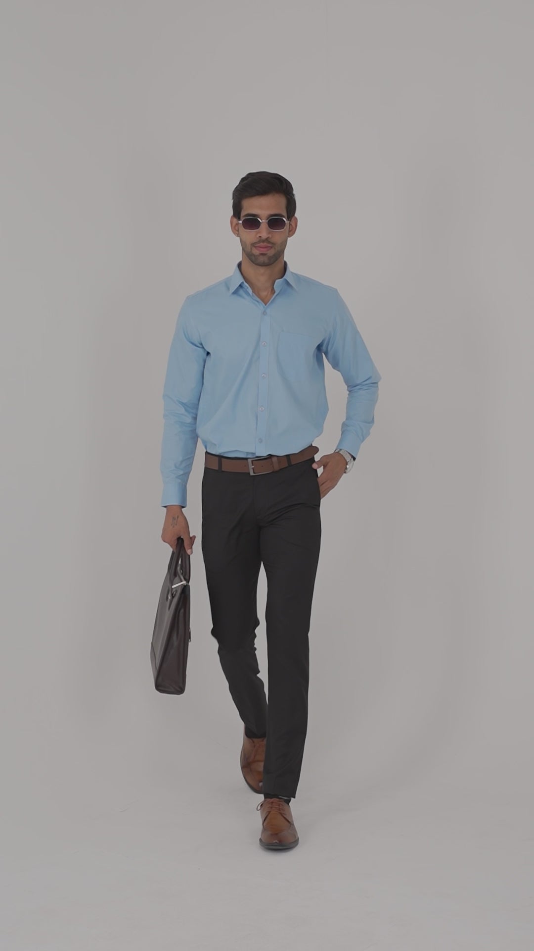 Full Sleeve Men's Formal Shirt - Blue