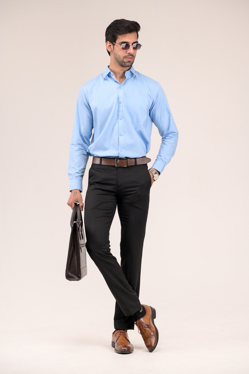 Full Sleeve Men's Formal Shirt - Blue