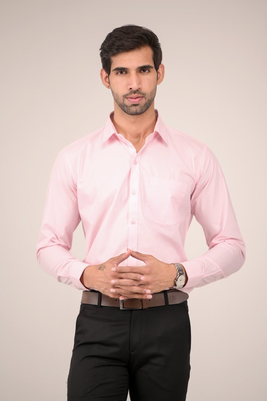 Full Sleeve Men's Formal Shirt - Pink